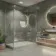 Trepanel Aqua® Matt Grey Concrete Effect PVC Shower Wall Panel