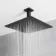 Galway Premium Ceiling Matt Black Square Thermostatic Shower Set - 300mm Head