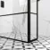 Munich Matt Black Grid 8mm Walk In Shower Enclosure 1000mm & 800mm Glass with Pivotal Return Panel