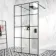 Munich Matt Black Grid 8mm Walk Through Wet Room Shower Glass Panel 1200mm