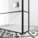 Munich Matt Black Grid 8mm Walk Through Wet Room Shower Glass Panel 1100mm & 250mm Return Panel