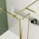 Munich Brushed Brass Framed 8mm Walk In Shower Enclosure 700mm & 700mm Glass with Return Panel