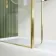 Munich Brushed Brass Framed 8mm Walk In Shower Enclosure 800mm & 800mm Glass with Return Panel