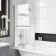 Abingdon 1700mm Roll Top Shower Bath - Chrome Claw Feet & 6mm Easy Clean Screen With Rail