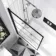 Abingdon 1500 Roll Top Shower Bath - White Ball Feet & 6mm Easy Clean Matt Black Grid Screen