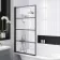 Abingdon 1500 Roll Top Shower Bath - Black Ball Feet & 6mm Easy Clean Matt Black Grid Screen