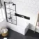 Stafford 1400x700 Round Shower Bath & 6mm Easy Clean Matt Black Grid Bath Screen
