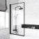 Stafford 1600x700 Round Shower Bath & 6mm Easy Clean Matt Black Framed Bath Screen