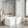 L Shaped 1500 Shower Bath & 4mm Fixed Screen - Right Handed