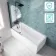 Antigua 1700x750 Keyhole Shower Bath & 6mm Easy Clean Matt Black Bath Screen