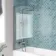 Antigua 1700x750 Keyhole Shower Bath & 6mm Easy Clean Brushed Gunmetal Bath Screen