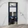 Idaho Pneumatic Wall Hung Toilet Frame and Concealed Cistern with Chrome Flush Plate - Square Buttons