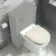 Kansas Traditional Rimless Back To Wall Toilet With Chalk White Wooden Seat - Brushed Brass Hinges
