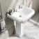 Hudson Traditional Toilet With Graphite Grey Seat & Pedestal Basin Set - Double Tap Hole