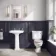 Hudson Traditional Toilet With Cashmere Pink Seat & Pedestal Basin Set - Double Tap Hole