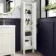 Bermuda Chalk White Floor Standing Tall Cabinet 1500x350mm - Brass Knurled Handles