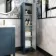 Bermuda Inky Blue Floor Standing Tall Cabinet 1500x350mm - Brass Knurled Handles