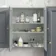 Dove Grey Wall Hung Mirror Cabinet 700x600mm - Brushed Brass Accents