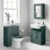 Midnight Green Mirror Cabinet 700x500mm - Brushed Brass Accents