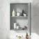 Midnight Green Mirror Cabinet 700x500mm - Brushed Brass Accents