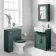 Midnight Green Mirror Cabinet 700x500mm - Brass Knurled Handles