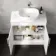 Avon Gloss White Vanity with Marble Top & Curved Counter Top Basin 800mm