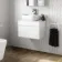 Trent Gloss White Wall Hung Drawer Vanity with Marble Top & Curved Counter Top Basin 600mm