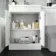 Avon Gloss White Basin Vanity and Back To Wall Unit 1100mm - Left Handed