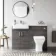 Harper Charcoal Elm Combination Vanity Basin and Atlanta Toilet 1200mm - Left Handed