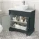 Lucia Inky Blue Vanity with Marble Top & Curved Counter Top Basin 840mm
