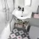 Quartz Stone Grey Basin Vanity and Back To Wall Toilet Unit 1150mm - Black Accents