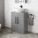 Avon Stone Grey Vanity with Oval Counter Top Basin 600mm - Black Accents