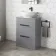 Avon Stone Grey Vanity Drawer with Oval Counter Top Basin 600mm - Black Accents