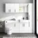 Harper Gloss White Combination Vanity Basin and Miami Toilet 1500mm - Black Accents