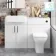 Harper Gloss White Combination Vanity Basin with Marble Top & Atlanta Toilet 1200mm - Black Accents