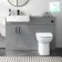 Harper Stone Grey Combination Vanity Basin and Aruba Toilet 1200mm - Black Accents
