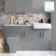 Harper Stone Grey Combination Vanity Basin with Marble Top 1500mm - Black Accents