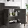 Harper Charcoal Elm Combination Vanity Basin and Aruba Toilet 1200mm - Black Accents - Right Handed
