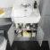 Monaco Dove Grey Combination Vanity Traditional Basin with Marble Top & Hudson Toilet with Wooden Seat 1200mm
