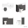 Monaco Graphite Grey Combination Vanity Basin with Marble Top & Hudson Toilet with Wooden Seat 1200mm