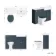 Monaco Inky Blue Combination Vanity Basin with Marble Top & Hudson Toilet with Wooden Seat 1200mm