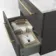 Elba Graphite Grey Wall Hung Drawer Vanity with Marble Top & Oval Counter Top Basin 600mm - Brushed Brass Accents