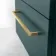 Elba Midnight Green Wall Hung Basin Drawer Vanity 600mm - Brushed Brass Accents