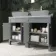 Bermuda Dove Grey Cabinet with Marble Top 1200mm Excludes Counter Top Basins - Brushed Brass Accents