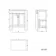 Bermuda Chalk White Cabinet with Marble Top 600mm Excludes Counter Top Basin - Brushed Brass Accents