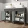 Bermuda Graphite Grey Vanity with Marble Top & Curved Counter Top Basin 1200mm - Brushed Brass Accents