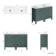 Bermuda Midnight Green Vanity with Marble Top & Oval Counter Top Basin 1200mm