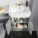 Monaco Dove Grey Combination Vanity Traditional Basin with Marble Top 1200mm (Excludes Pan & Cistern) - Brushed Brass Accents