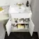 Monaco Chalk White Combination Vanity Traditional Basin with Marble Top 1200mm (Excludes Pan & Cistern) - Brushed Brass Accents
