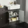 Monaco Graphite Grey Traditional Basin Vanity and Back To Wall Unit 1500mm (Excludes Pan & Cistern) - Brushed Brass Accents